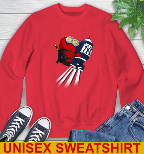 MLB Baseball New York Yankees Deadpool Minion Marvel Shirt Sweatshirt 12