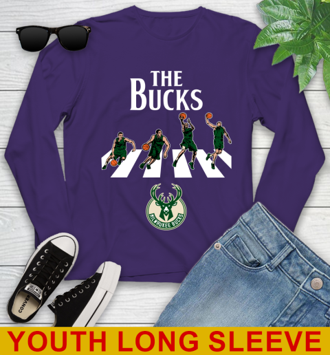 NBA Basketball Milwaukee Bucks The Beatles Rock Band Shirt Youth Long Sleeve 4