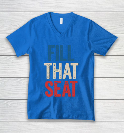 Fill That Seat Vintage North Carolina NC Fill The Seat Retro V-Neck T-Shirt 5