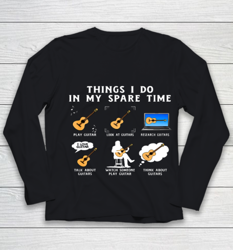 Things I Do In My Spare Time Guitar Player Guitar Lover Youth Long Sleeve