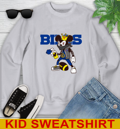 Buffalo Bills NFL Football Mickey Peace Sign Sports Youth Sweatshirt 4