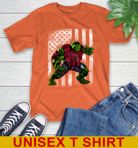 Arizona Cardinals Hulk Marvel Avengers NFL Football American Flag T-Shirt 4