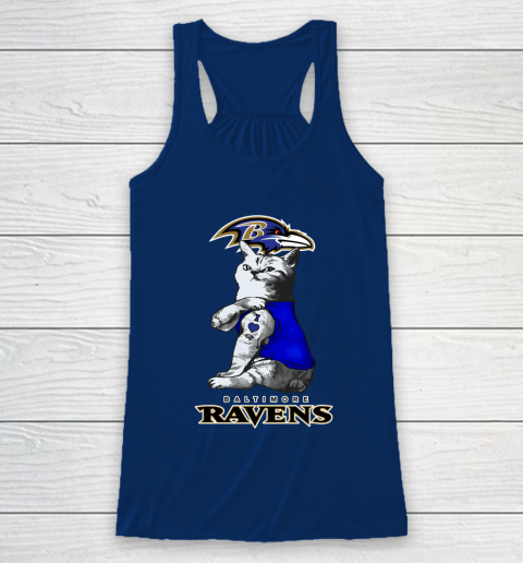 NFL Football My Cat Loves Baltimore Ravens Racerback Tank 6