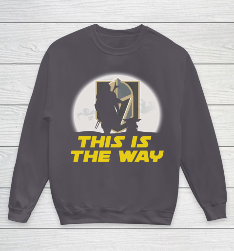Vegas Golden Knights NHL Ice Hockey Star Wars Yoda And Mandalorian This Is The Way Youth Sweatshirt 5