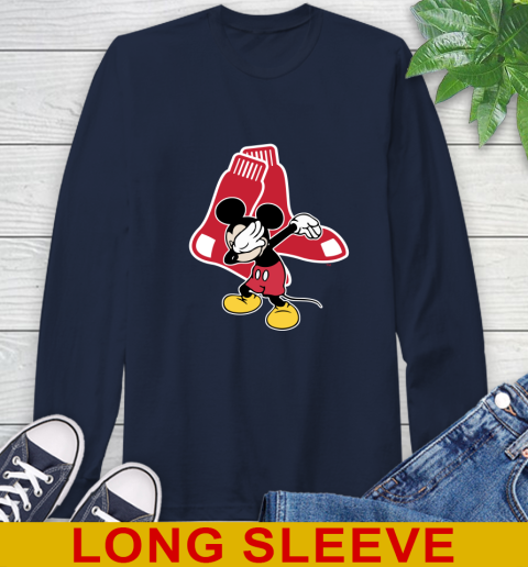 Boston Red Sox MLB Baseball Dabbing Mickey Disney Sports Long Sleeve T-Shirt 4