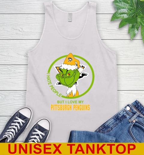Pittsburgh Penguins NHL Christmas Grinch I Hate People But I Love My Favorite Hockey Team Tank Top