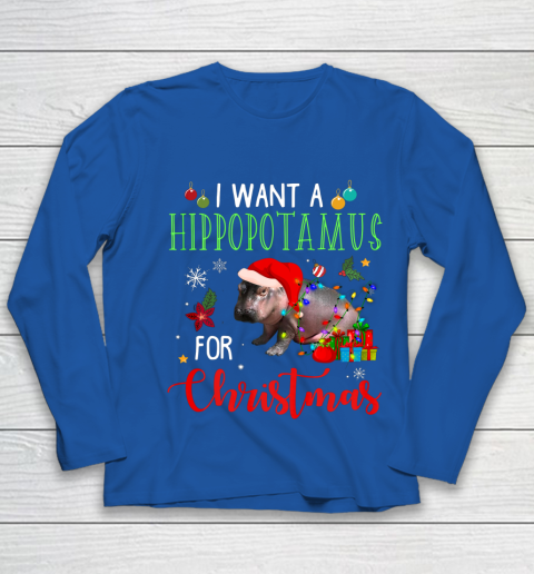 I Want A Hippopotamus For Christmas Hippo Fiona Youth Long Sleeve 7