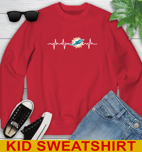 Miami Dolphins NFL Football Heart Beat Shirt Youth Sweatshirt 7