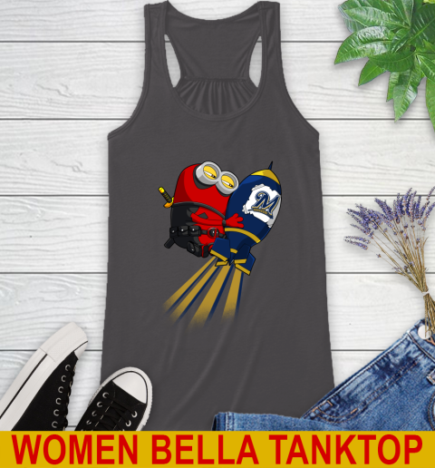 MLB Baseball Milwaukee Brewers Deadpool Minion Marvel Shirt Racerback Tank 10