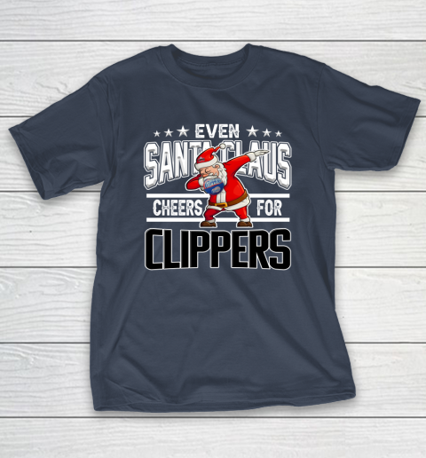 LA Clippers Even Santa Claus Cheers For Christmas NBA T-Shirt 3