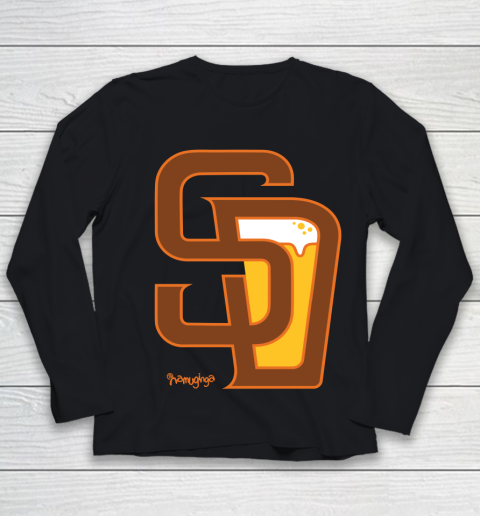 Beer Lover Funny Shirt San Diego Baseball And Beer Youth Long Sleeve