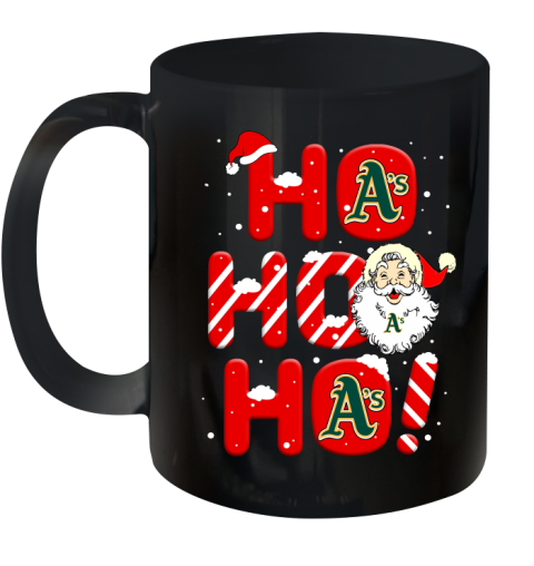 Oakland Athletics MLB Baseball Ho Ho Ho Santa Claus Merry Christmas Shirt Ceramic Mug 11oz