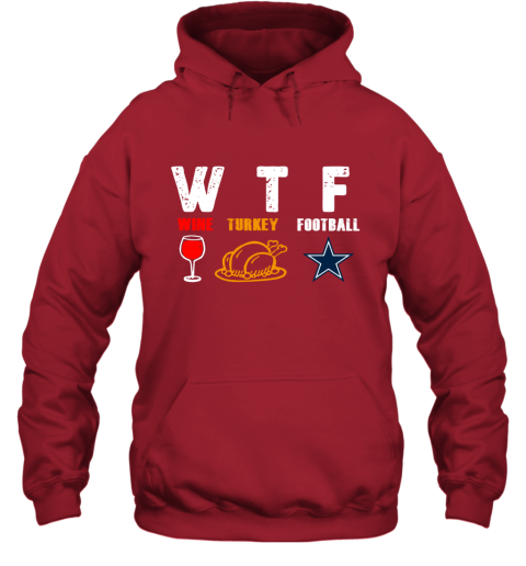 WTF Wine Turkey Football Dallas Cowboys Thanksgiving Women's V-Neck T-Shirt  