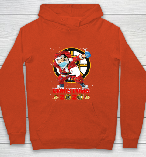Boston Bruins Funny Santa Claus Dabbing Christmas 2020 NHL Youth Hoodie 3