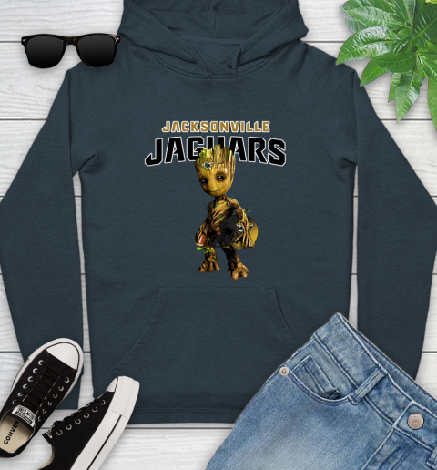 Jacksonville Jaguars NFL Football Groot Marvel Guardians Of The Galaxy Youth Hoodie 8