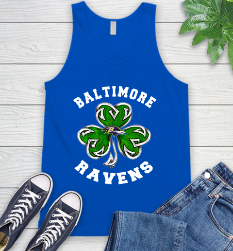 NFL Baltimore Ravens Three Leaf Clover St Patrick's Day Football Sports Tank Top 4
