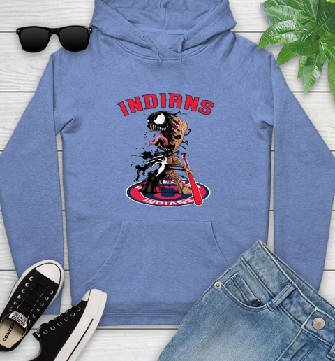 MLB Cleveland Indians Baseball Venom Groot Guardians Of The Galaxy Youth Hoodie 12