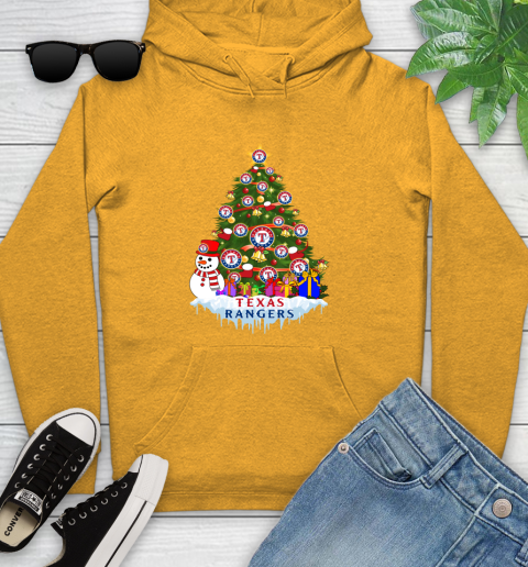 Texas Rangers Merry Christmas MLB Baseball Sports Youth Hoodie 3