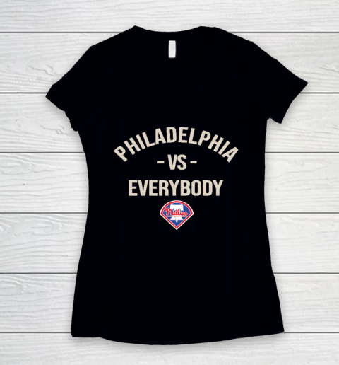 Philadelphia Phillies Vs Everybody Women's V-Neck T-Shirt