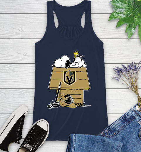 Vegas Golden Knights NHL Hockey Snoopy Woodstock The Peanuts Movie Racerback Tank 10