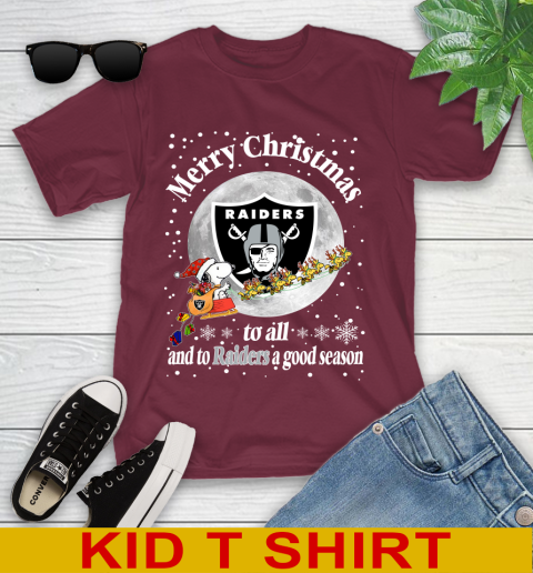 Oakland Raiders Merry Christmas To All And To Raiders A Good Season NFL Football Sports Youth T-Shirt 5