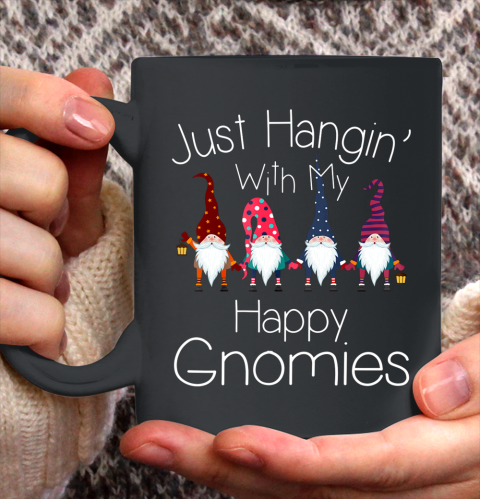 Just Hanging With My Happy Gnomies Gnome Christmas Party Ceramic Mug 11oz