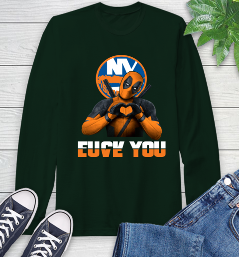 NHL New York Islanders Deadpool Love You Fuck You Hockey Sports Long Sleeve T-Shirt 7