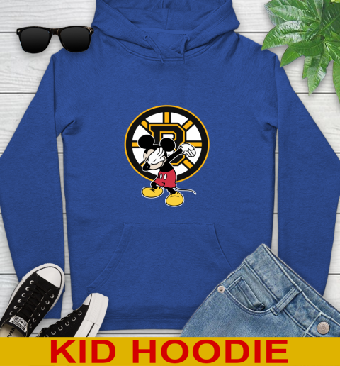 Boston Bruins NHL Hockey Dabbing Mickey Disney Sports Youth Hoodie 10