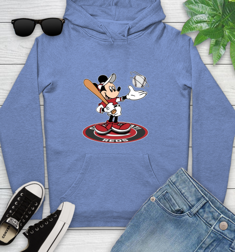 MLB Baseball Cincinnati Reds Cheerful Mickey Disney Shirt Youth Hoodie 12 MLB Baseball Cincinnati Reds Cheerful Mickey Disney Shirt Youth Hoodie - Image 12