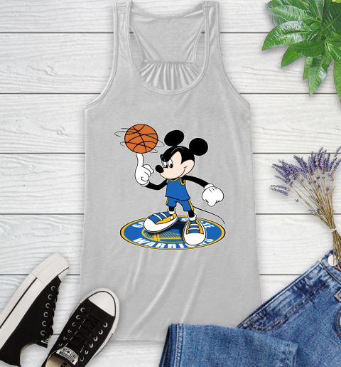 NBA Basketball Golden State Warriors Cheerful Mickey Disney Shirt Racerback Tank 2
