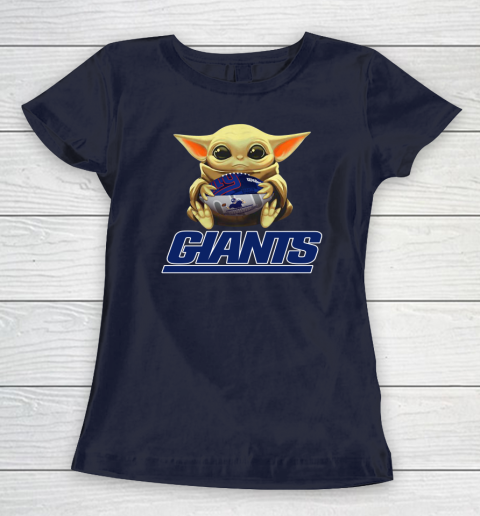NFL Football New York Giants Baby Yoda Star Wars Women's T-Shirt 3