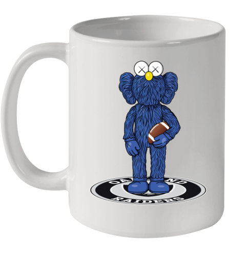 NFL Football Oakland Raiders Kaws Bff Blue Figure Shirt Ceramic Mug 11oz