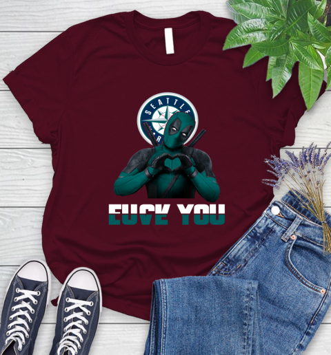 MLB Seattle Mariners Deadpool Love You Fuck You Baseball Sports Women's T-Shirt 7