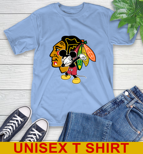 Chicago Blackhawks NHL Hockey Dabbing Mickey Disney Sports T-Shirt 11