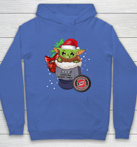 Carolina Hurricanes Christmas Baby Yoda Star Wars Funny Happy NHL Hoodie 9