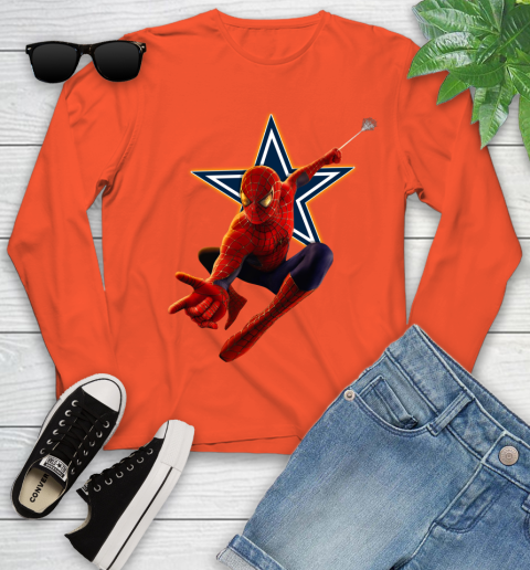 NFL Spider Man Avengers Endgame Football Dallas Cowboys Youth Long Sleeve 4