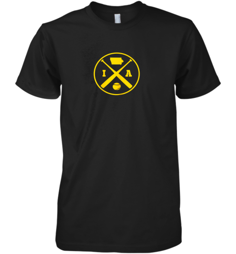 Vintage Iowa Baseball Bats IA State Outline Premium Men's T-Shirt
