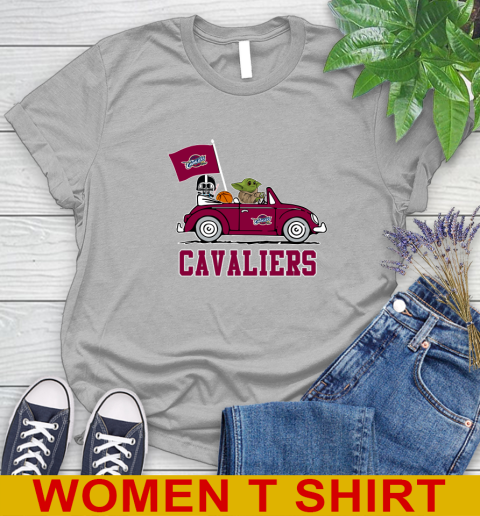 NBA Basketball Cleveland Cavaliers Darth Vader Baby Yoda Driving Star Wars Shirt Women's T-Shirt 5