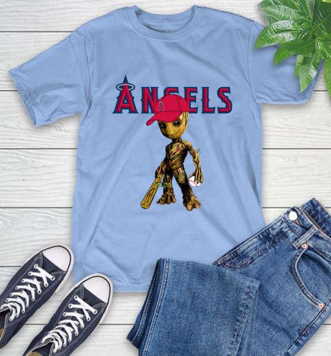 MLB Los Angeles Angels Groot Guardians Of The Galaxy Baseball T-Shirt 11