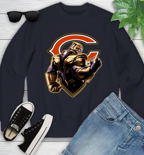 NFL Thanos Avengers Endgame Football Sports Chicago Bears Youth Sweatshirt 3