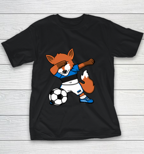 Dabbing Fox Estonia Soccer Fans Jersey Estonian Football Fan Youth T-Shirt
