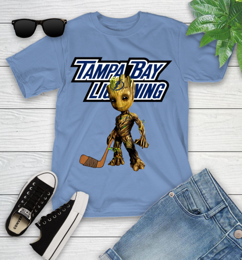 Tampa Bay Lightning NHL Hockey Groot Marvel Guardians Of The Galaxy Youth T-Shirt 11