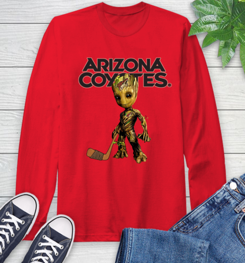 Arizona Coyotes NHL Hockey Groot Marvel Guardians Of The Galaxy Long Sleeve T-Shirt 10