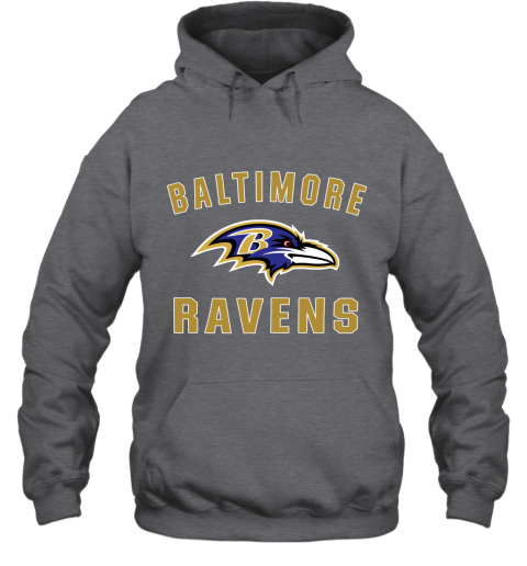 Men_s Baltimore Ravens NFL Pro Line by Fanatics Branded Gray Victory Arch T Shirt Hoodie