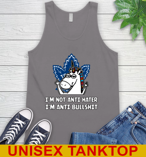 Toronto Maple Leafs NHL Hockey Unicorn I'm Not Anti Hater I'm Anti Bullshit Tank Top 7