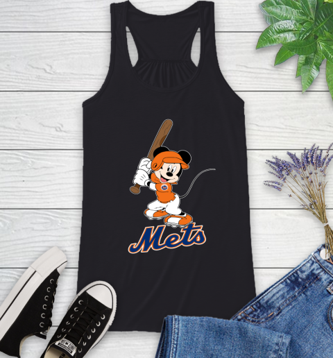 MLB Baseball New York Mets Cheerful Mickey Mouse Shirt Racerback Tank