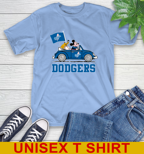 MLB Baseball Los Angeles Dodgers Pluto Mickey Driving Disney Shirt T-Shirt 11