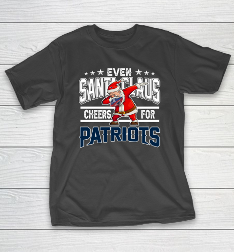 New England Patriots Even Santa Claus Cheers For Christmas NFL T-Shirt