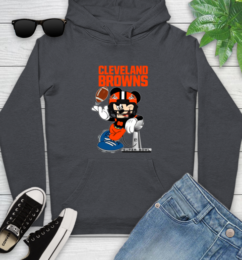 NFL Cleveland Browns Mickey Mouse Disney Super Bowl Football T Shirt Youth Hoodie 8