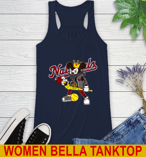 Washington Nationals MLB Baseball Mickey Peace Sign Sports Racerback Tank 12 Washington Nationals MLB Baseball Mickey Peace Sign Sports Racerback Tank - Image 12
